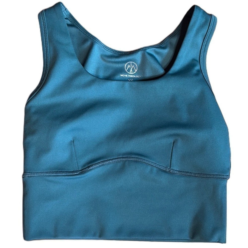Move Theology Teal Activewear cropped Tank workout sporty Top shapewear Size XS